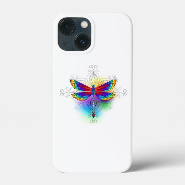 Rainbow Polygonal Dragonfly Case-Mate iPhone Case (Back)