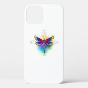 Rainbow Polygonal Dragonfly iPhone 12 Pro Case