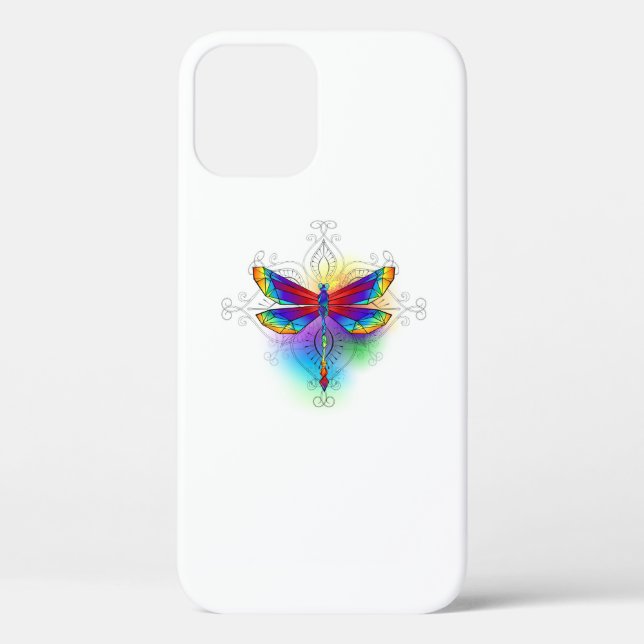 Rainbow Polygonal Dragonfly Case-Mate iPhone Case (Back)