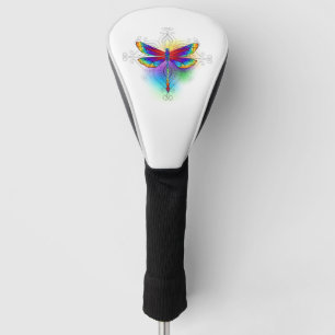 Rainbow Polygonal Dragonfly Golf Head Cover