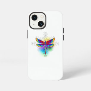 Rainbow Polygonal Dragonfly iPhone 13 Mini Case
