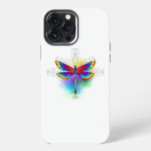 Rainbow Polygonal Dragonfly iPhone 13 Pro Max Case