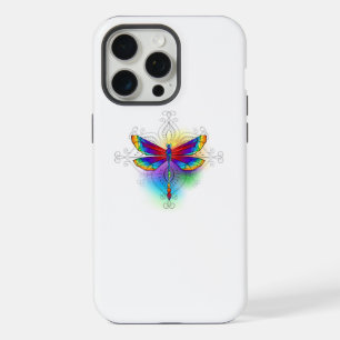 Rainbow Polygonal Dragonfly iPhone 15 Pro Max Case