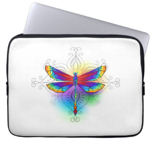 Rainbow Polygonal Dragonfly Laptop Sleeve
