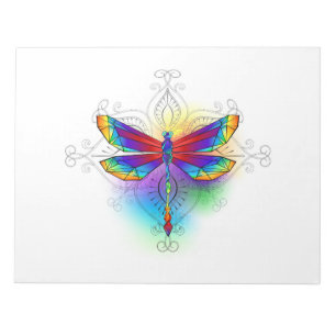 Rainbow Polygonal Dragonfly Notepad