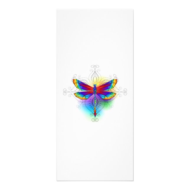 Rainbow Polygonal Dragonfly Rack Card (Front)