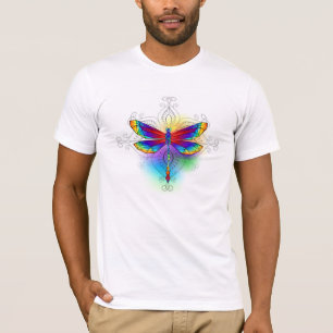 Rainbow Polygonal Dragonfly T-Shirt