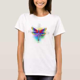 Rainbow Polygonal Dragonfly T-Shirt
