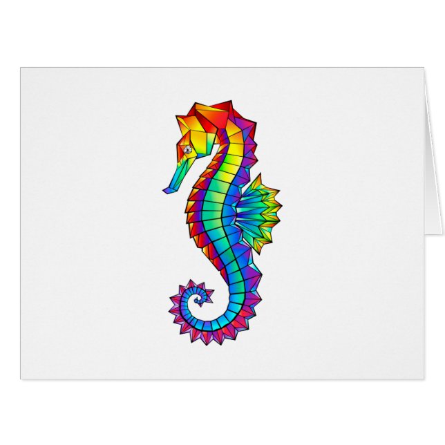 Rainbow Polygonal Seahorse (Front Horizontal)