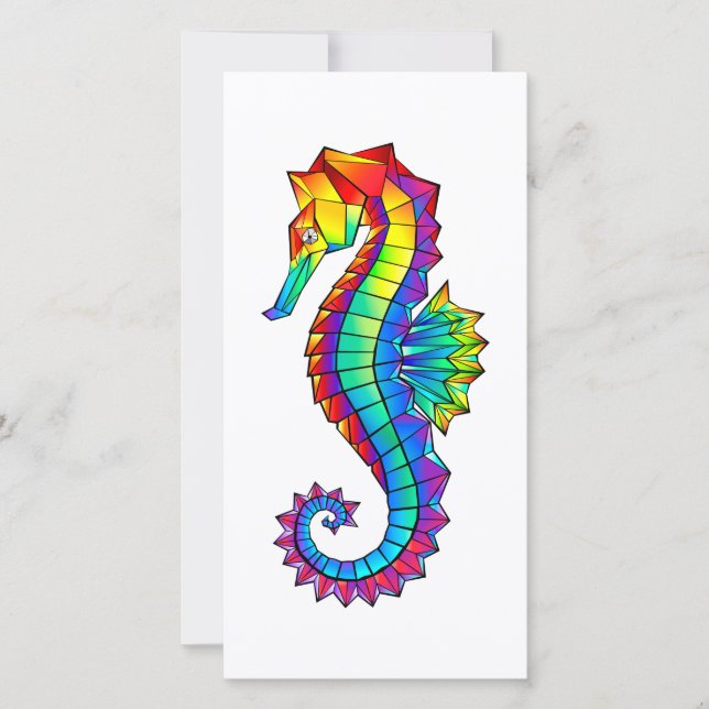 Rainbow Polygonal Seahorse Announcement (Front)