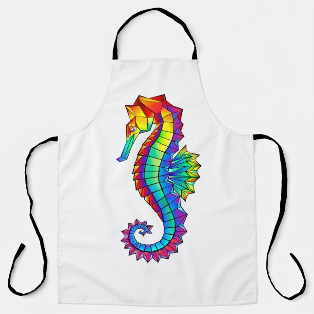 Rainbow Polygonal Seahorse Apron (Front)