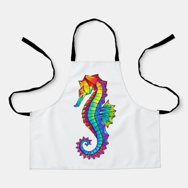 Rainbow Polygonal Seahorse Apron (Front)