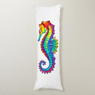 Rainbow Polygonal Seahorse Body Cushion