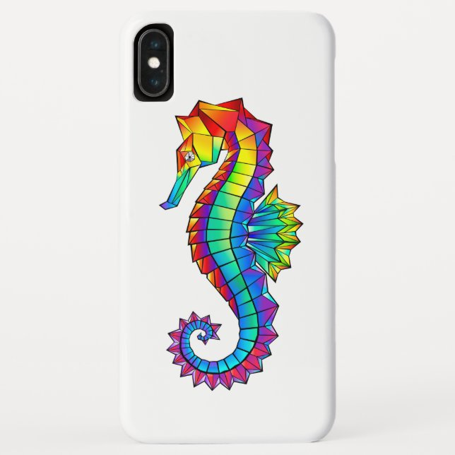 Rainbow Polygonal Seahorse Case-Mate iPhone Case (Back)