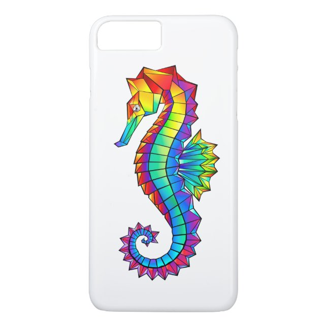 Rainbow Polygonal Seahorse Case-Mate iPhone Case (Back)