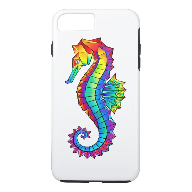 Rainbow Polygonal Seahorse Case-Mate iPhone Case (Back)