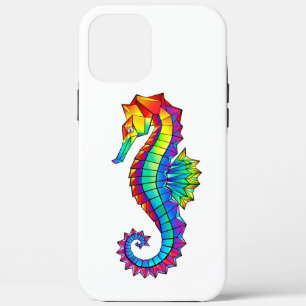 Rainbow Polygonal Seahorse iPhone 12 Pro Max Case