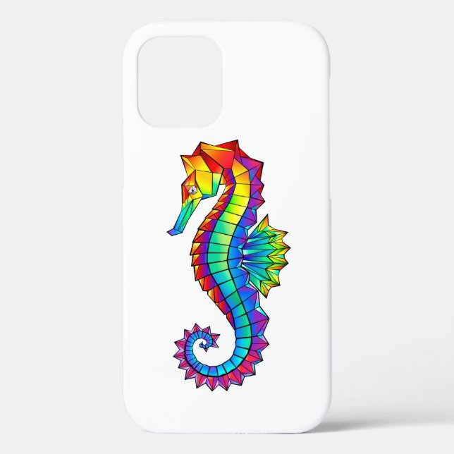 Rainbow Polygonal Seahorse Case-Mate iPhone Case (Back)