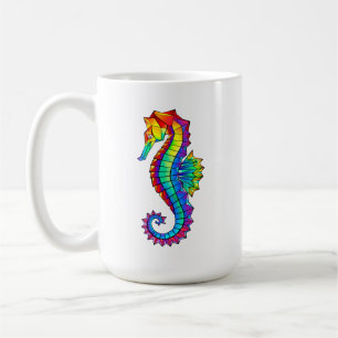 Rainbow Polygonal Seahorse Coffee Mug