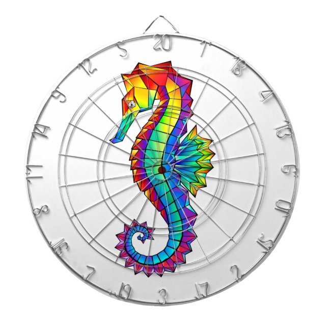 Rainbow Polygonal Seahorse Dartboard (Front)