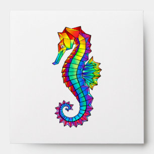Rainbow Polygonal Seahorse Envelope