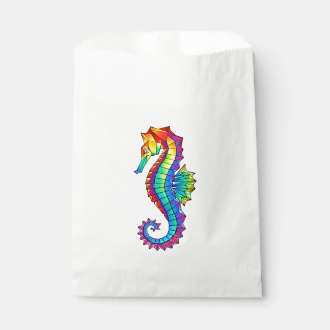 Rainbow Polygonal Seahorse Favour Bag (Front)