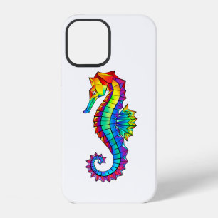 Rainbow Polygonal Seahorse iPhone 12 Case