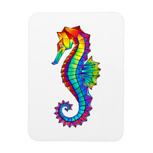 Rainbow Polygonal Seahorse Magnet