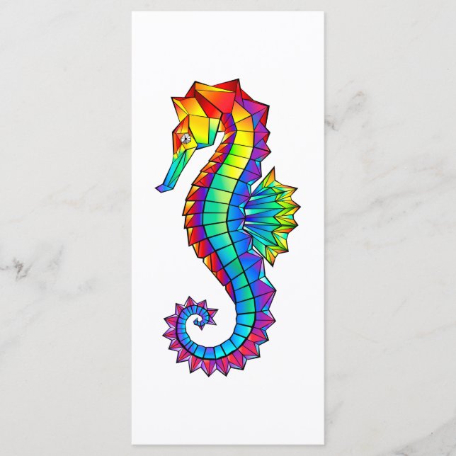 Rainbow Polygonal Seahorse Menu (Front)