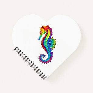 Rainbow Polygonal Seahorse Notebook