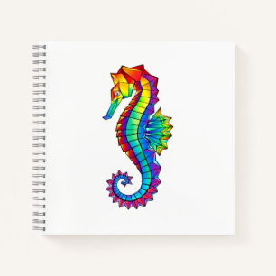 Rainbow Polygonal Seahorse Notebook
