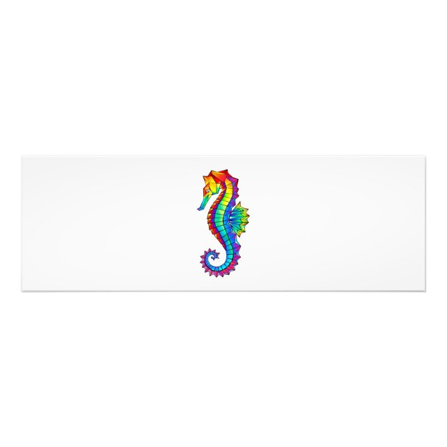 Rainbow Polygonal Seahorse Photo Print (Front)
