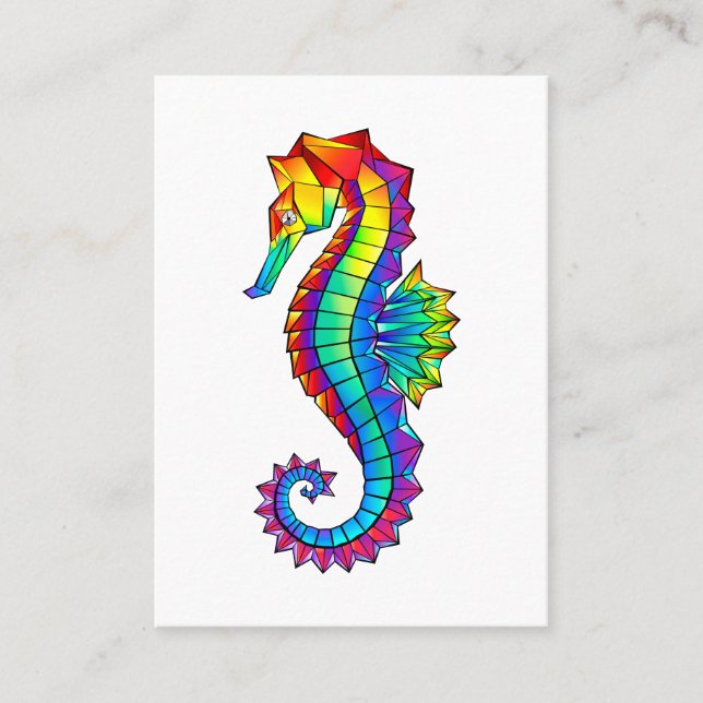 Rainbow Polygonal Seahorse Referral Card (Front)