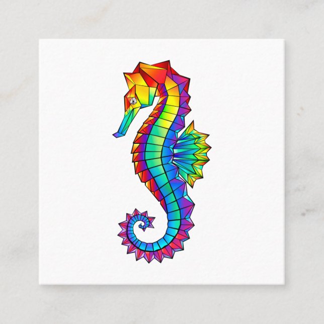 Rainbow Polygonal Seahorse Referral Card (Front)