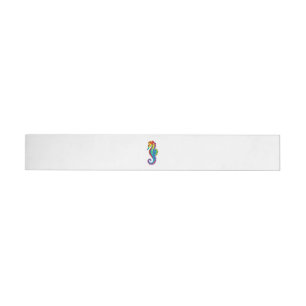 Rainbow Polygonal Seahorse Wrap Around Label