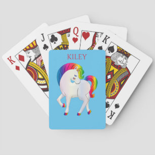 Rainbow pony playing cards for kids.
