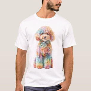 Rainbow Poodle Watercolor Impressionist Men T-Shirt