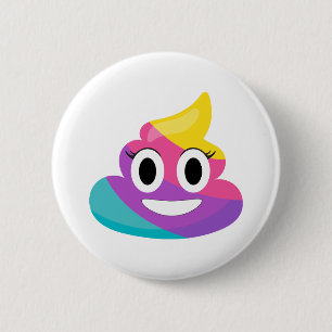 Rainbow Poop Emoji 6 Cm Round Badge