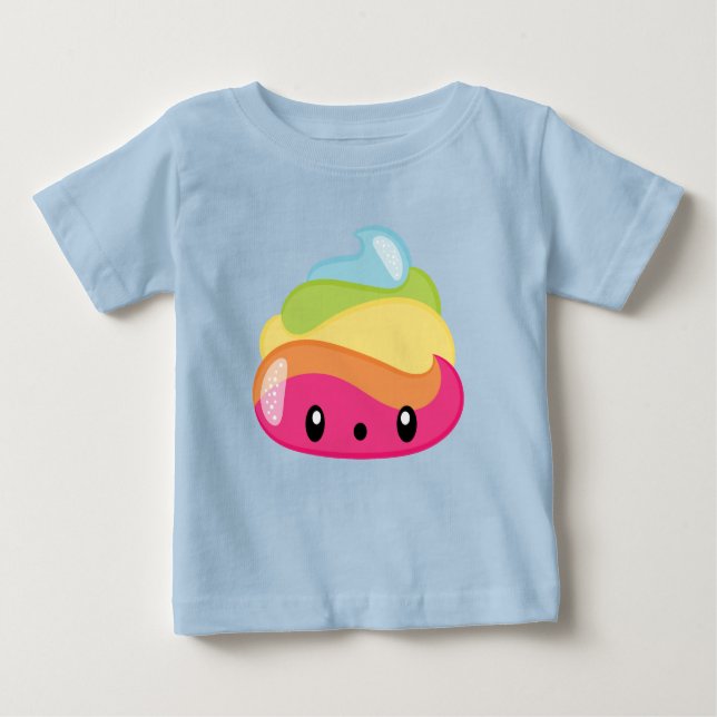 Rainbow Poop Emoji Baby T-Shirt (Front)