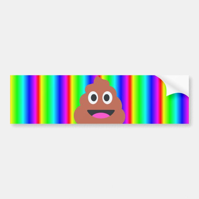 rainbow poop emoji bumper sticker (Front)