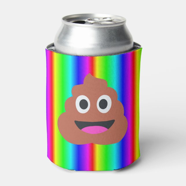 rainbow poop emoji can holder can cooler (Can Front)