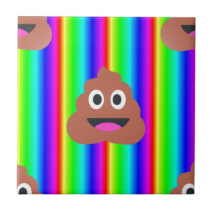 rainbow poop emoji ceramic tile