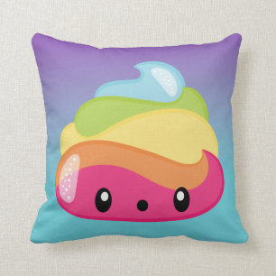 Rainbow Poop Emoji Cushion