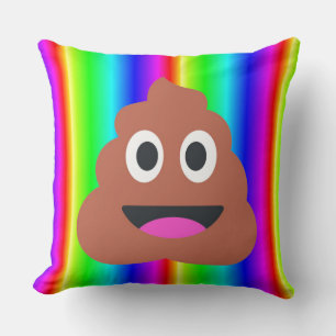 rainbow poop emoji cushion