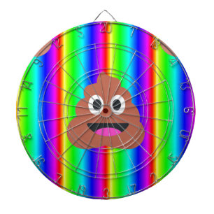rainbow poop emoji dartboard