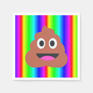 rainbow poop emoji napkins