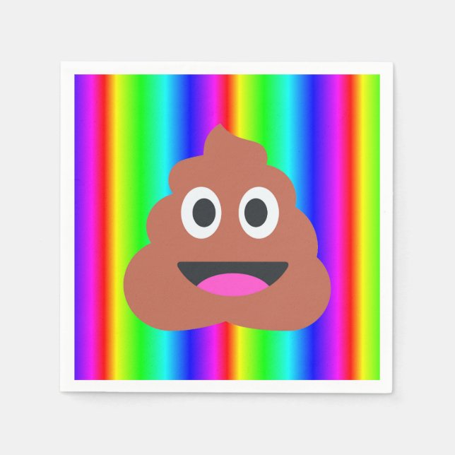rainbow poop emoji napkins (Front)