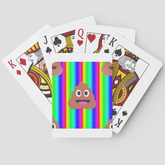 rainbow poop emoji playing cards (Back)