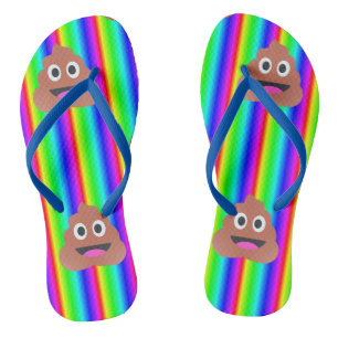 rainbow poop emoji shoes flip flops sandals