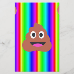 rainbow poop emoji stationery